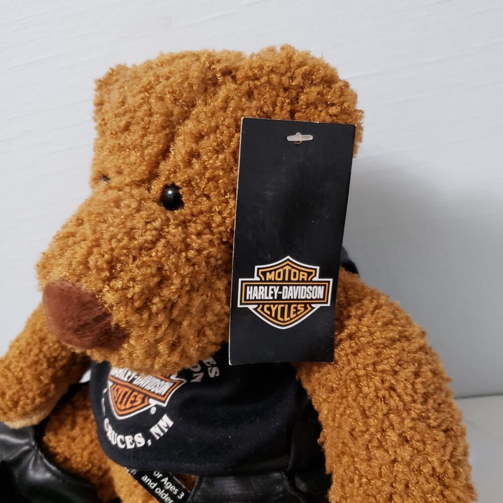 NWT Harley Davidson Biker Club teddy bear vegan leather chaps and shirt 2004 - Picture 5 of 12